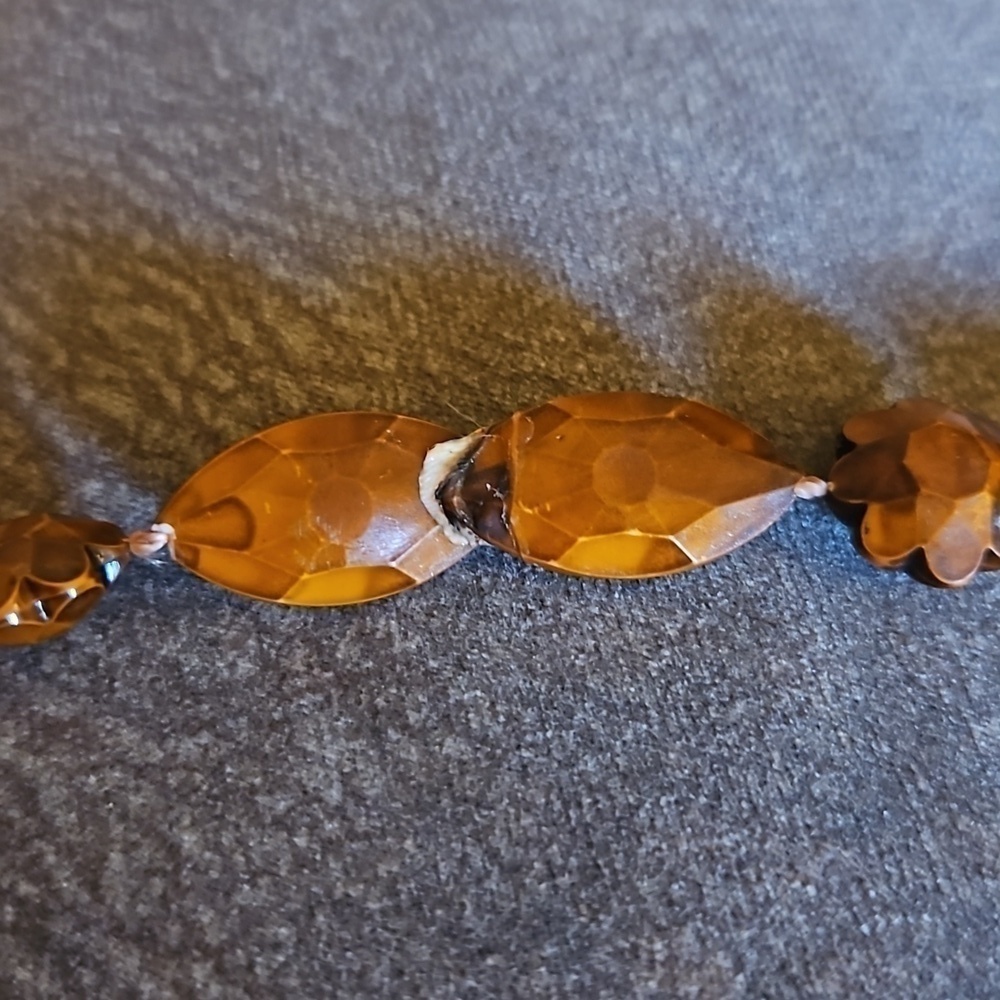 VTG Carved Floral Wood Knot Beaded Ethnic Infinity Festival Necklace - Picture 7 of 8